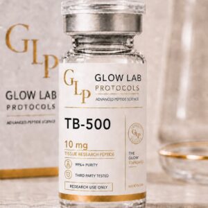 TB-500 10 mg research peptide vial by Glow Lab Protocols